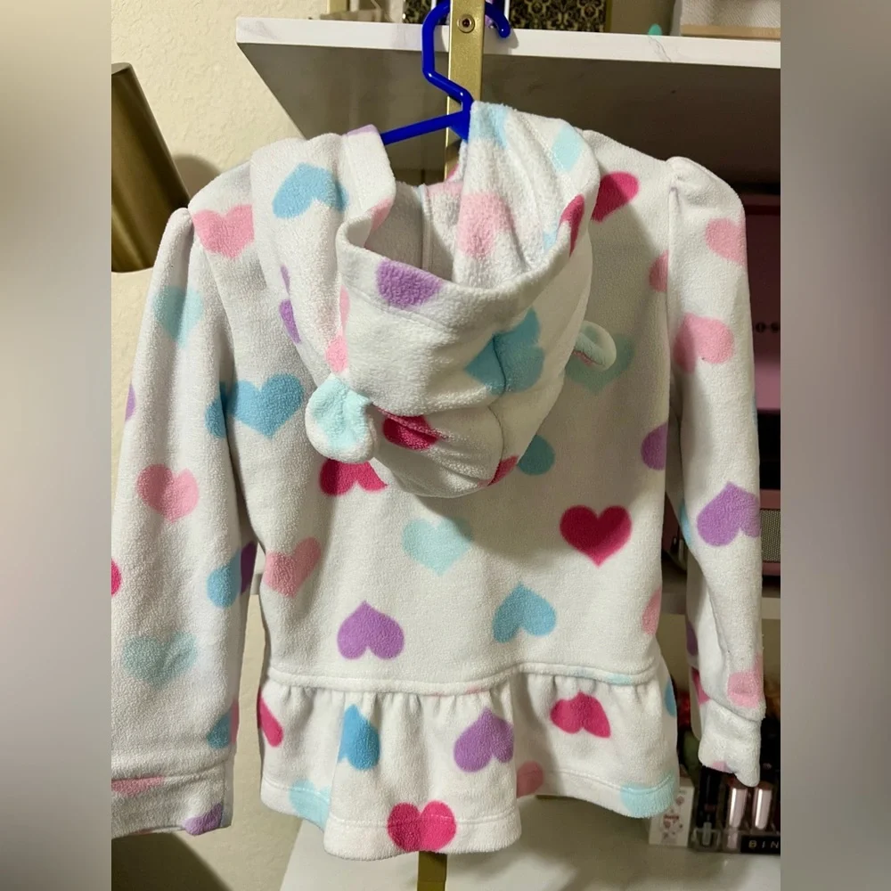 The Children’s Place Heart Print Fleece Hoodie with ears
